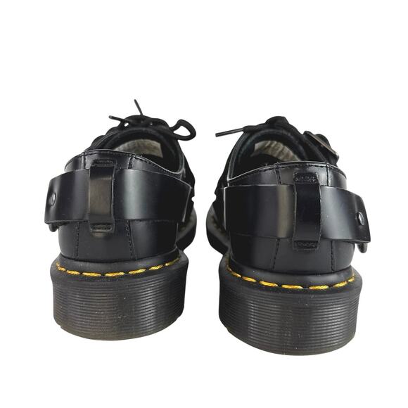 NEW Dr. Martens Henree Unisex Polished Smooth Leather Buckle Lace Up Shoes Sz 6 - Picture 3 of 11